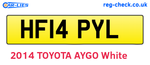 HF14PYL are the vehicle registration plates.