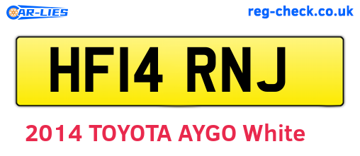 HF14RNJ are the vehicle registration plates.