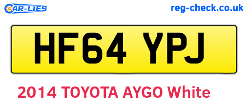 HF64YPJ are the vehicle registration plates.