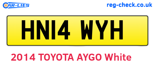 HN14WYH are the vehicle registration plates.