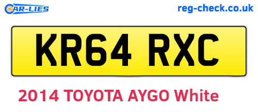 KR64RXC are the vehicle registration plates.