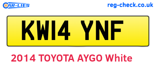 KW14YNF are the vehicle registration plates.