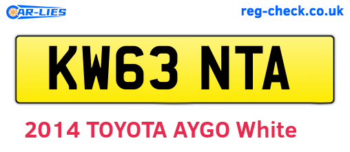 KW63NTA are the vehicle registration plates.