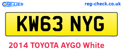 KW63NYG are the vehicle registration plates.
