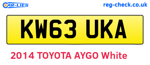 KW63UKA are the vehicle registration plates.