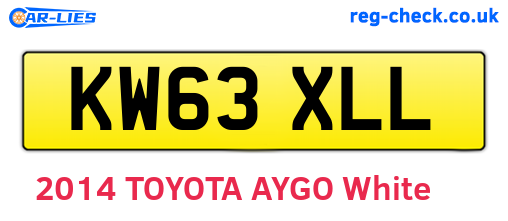 KW63XLL are the vehicle registration plates.