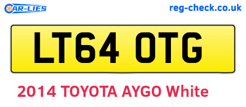 LT64OTG are the vehicle registration plates.