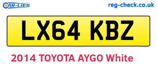 LX64KBZ are the vehicle registration plates.