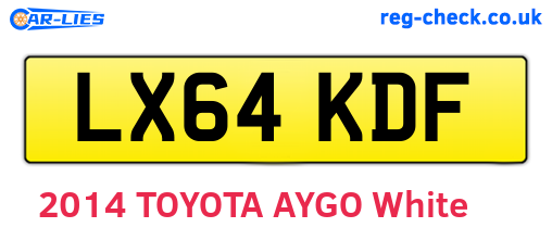 LX64KDF are the vehicle registration plates.