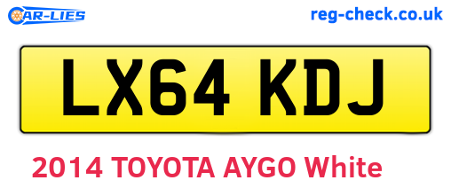 LX64KDJ are the vehicle registration plates.