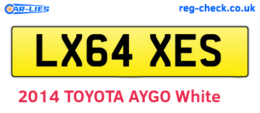 LX64XES are the vehicle registration plates.