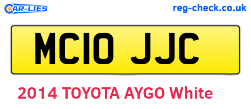 MC10JJC are the vehicle registration plates.
