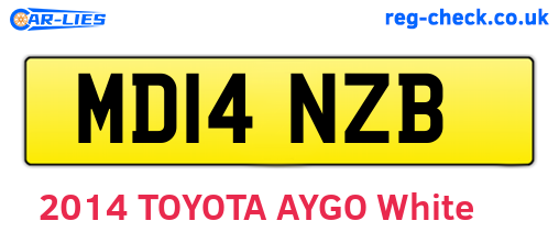 MD14NZB are the vehicle registration plates.