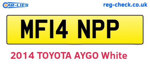 MF14NPP are the vehicle registration plates.