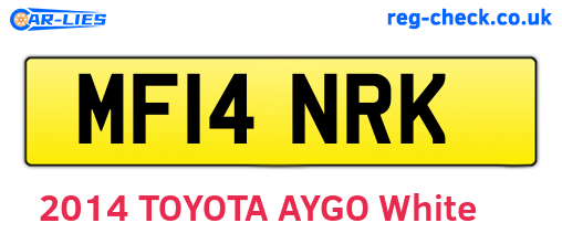 MF14NRK are the vehicle registration plates.