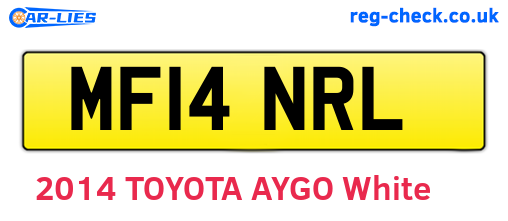 MF14NRL are the vehicle registration plates.