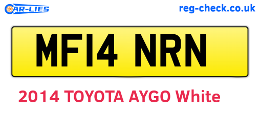 MF14NRN are the vehicle registration plates.