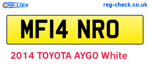 MF14NRO are the vehicle registration plates.