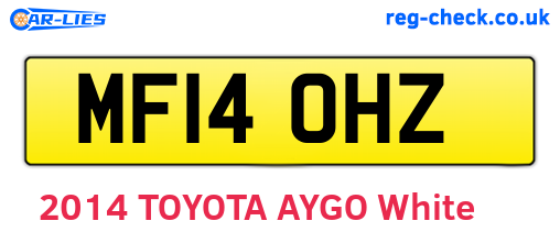 MF14OHZ are the vehicle registration plates.