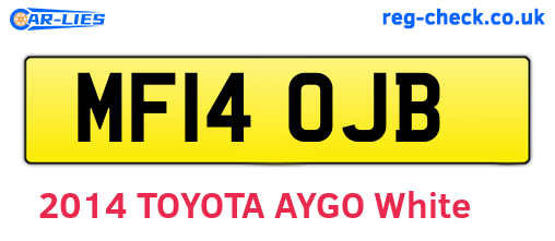 MF14OJB are the vehicle registration plates.
