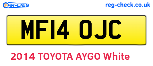 MF14OJC are the vehicle registration plates.