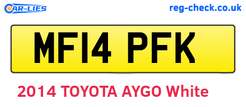 MF14PFK are the vehicle registration plates.