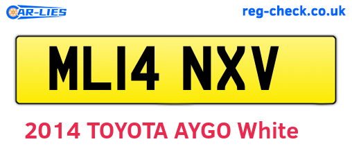 ML14NXV are the vehicle registration plates.