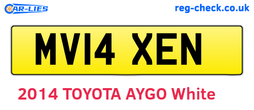 MV14XEN are the vehicle registration plates.