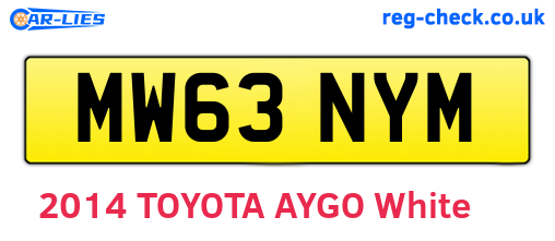 MW63NYM are the vehicle registration plates.