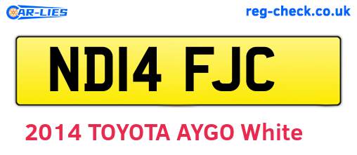 ND14FJC are the vehicle registration plates.