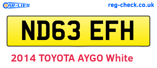 ND63EFH are the vehicle registration plates.