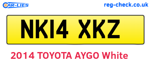 NK14XKZ are the vehicle registration plates.