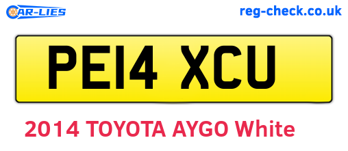 PE14XCU are the vehicle registration plates.
