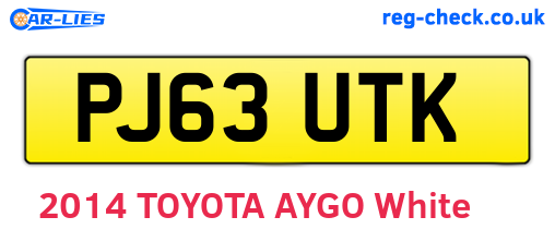 PJ63UTK are the vehicle registration plates.