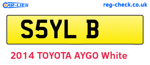 S5YLB are the vehicle registration plates.