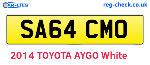 SA64CMO are the vehicle registration plates.