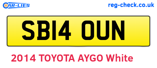 SB14OUN are the vehicle registration plates.