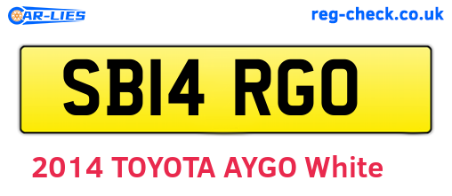 SB14RGO are the vehicle registration plates.