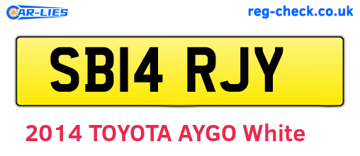 SB14RJY are the vehicle registration plates.