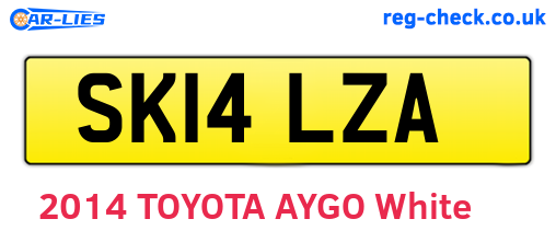 SK14LZA are the vehicle registration plates.