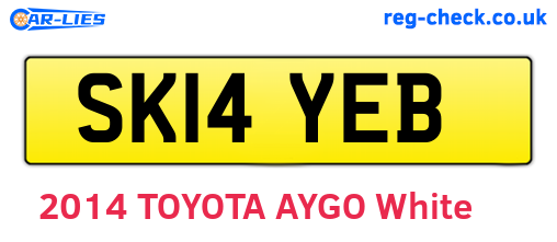 SK14YEB are the vehicle registration plates.