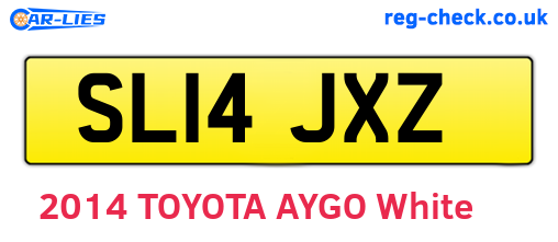 SL14JXZ are the vehicle registration plates.
