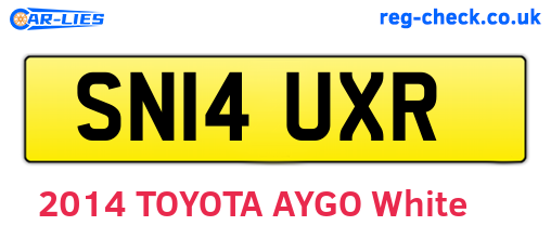 SN14UXR are the vehicle registration plates.