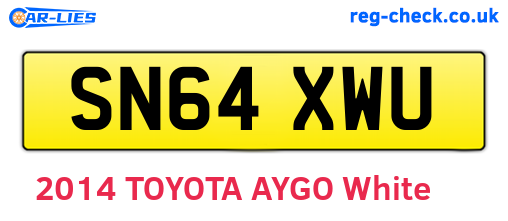 SN64XWU are the vehicle registration plates.