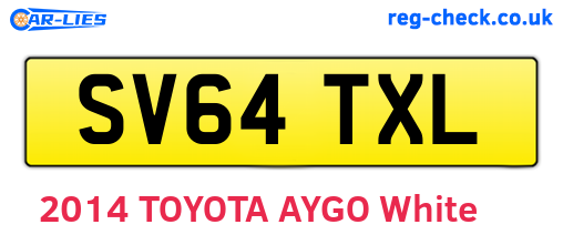 SV64TXL are the vehicle registration plates.