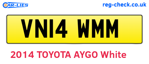 VN14WMM are the vehicle registration plates.
