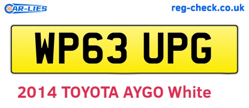 WP63UPG are the vehicle registration plates.