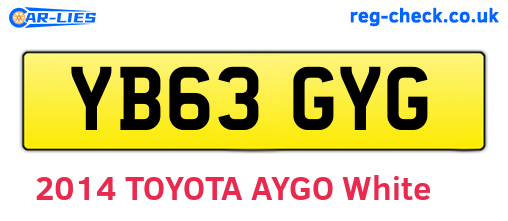 YB63GYG are the vehicle registration plates.