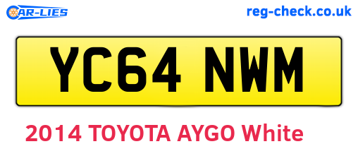 YC64NWM are the vehicle registration plates.