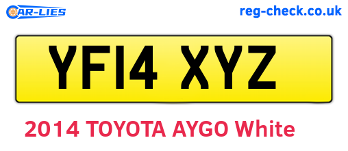 YF14XYZ are the vehicle registration plates.